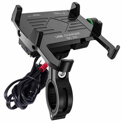Мото держатель R10 USB QC / Черный