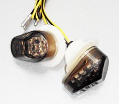 Поворотники капельки встраиваемые в пластик для мотоциклов Suzuki Темный