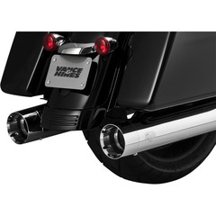 VANCE & HINES MUFFLER TITAN CH/CH FL 17-20 MUFFLER SLIP-ON OVERSIZED 450 TITAN CHROME W/CHROME TIPS