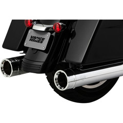 VANCE & HINES MUFFLER DEST CH/CH FL 17-20 MUFFLER SLIP-ON OVERSIZED 450 DESTROYER CHROME W/CHROME END CAPS