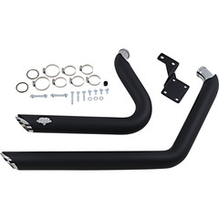 VANCE & HINES EXHAUST BLK SS STAG 12-17ST EXHAUST SYSTEM SHORT SHOTS STAGGERED BLACK