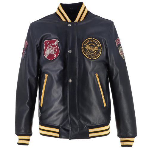 Von Dutch - Collegian Cuir Rag Jacket / Черно-желтый