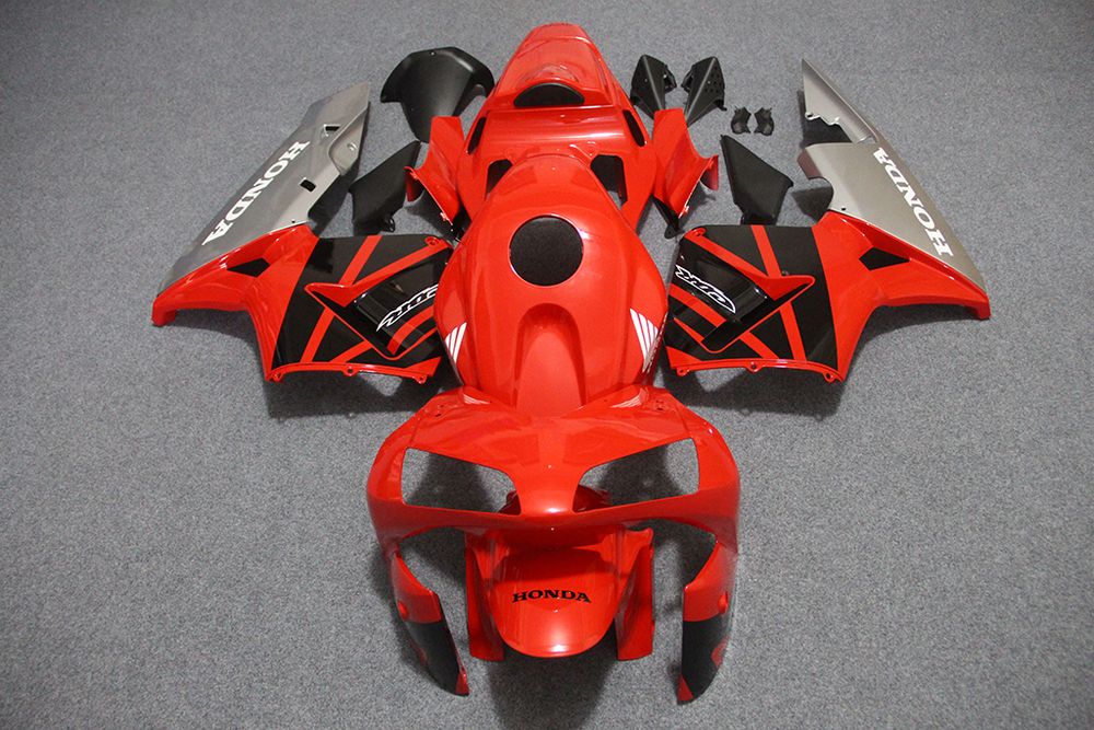Комплект пластика для мотоцикла Honda CBR 600 RR 03-04 Красно-Черный Серый плуг