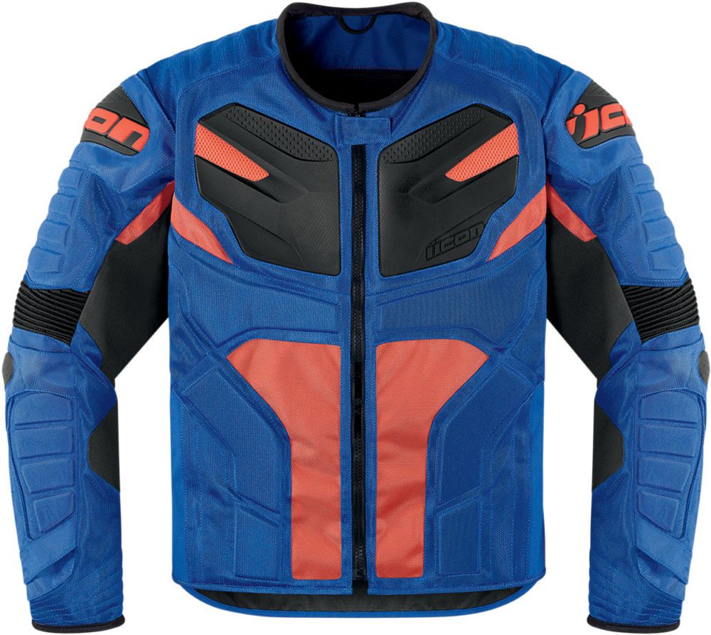 Мотокуртка - ICON OVERLORD RESISTANCE (текстиль, сине-оранжевая)