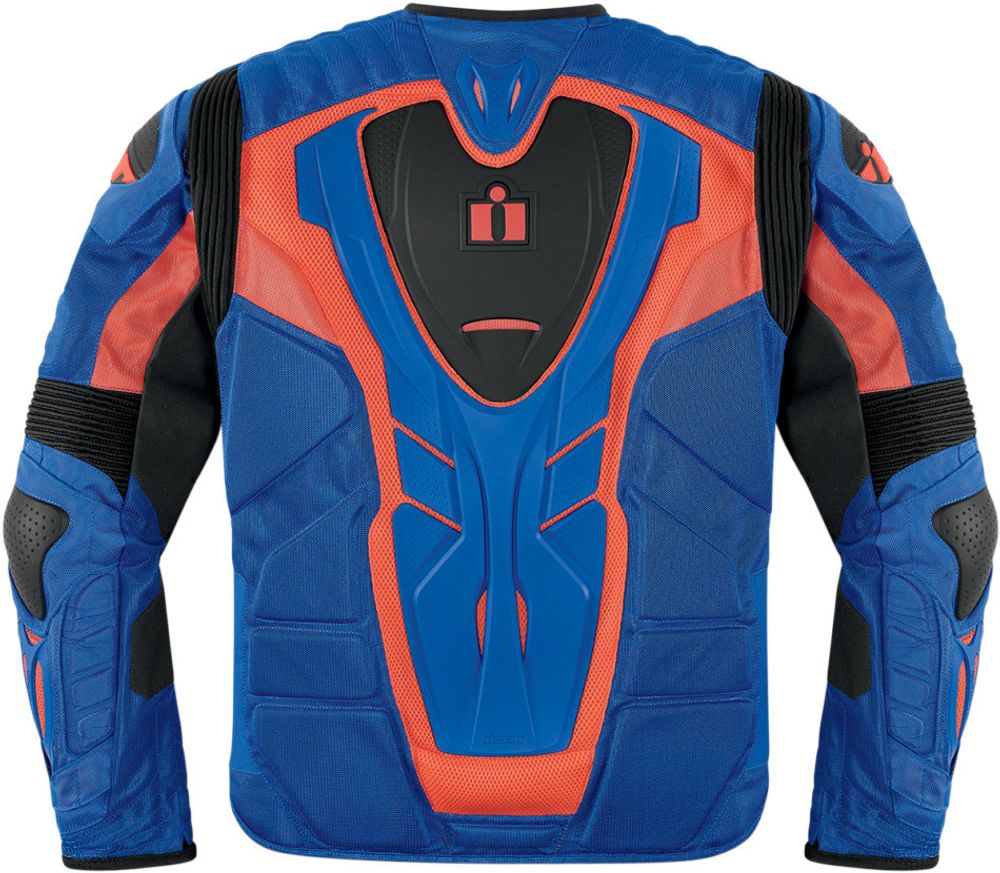 Мотокуртка - ICON OVERLORD RESISTANCE (текстиль, сине-оранжевая)