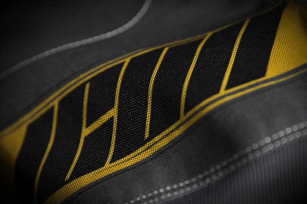 Мотокуртка - ICON OVERLORD (текстиль, серо-желтая)