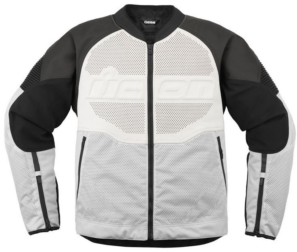 Overlord 3 Leather Jacket / Бело-черный