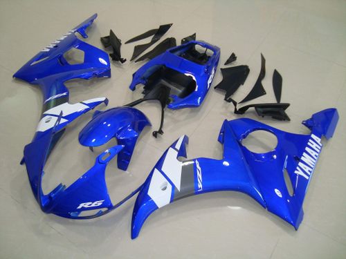 Комплект пластика для мотоцикла Yamaha YZF-R6 03-04 Сине-Белый Заводской