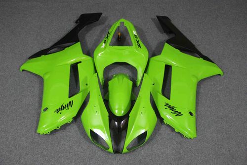 Комплект пластика для мотоцикла Kawasaki ZX-6R 07-08 Зелено-Черный