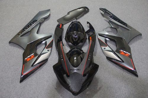 Комплект пластика для мотоцикла Suzuki GSX-R1000 05-06 Черно-Серый с красными линиями