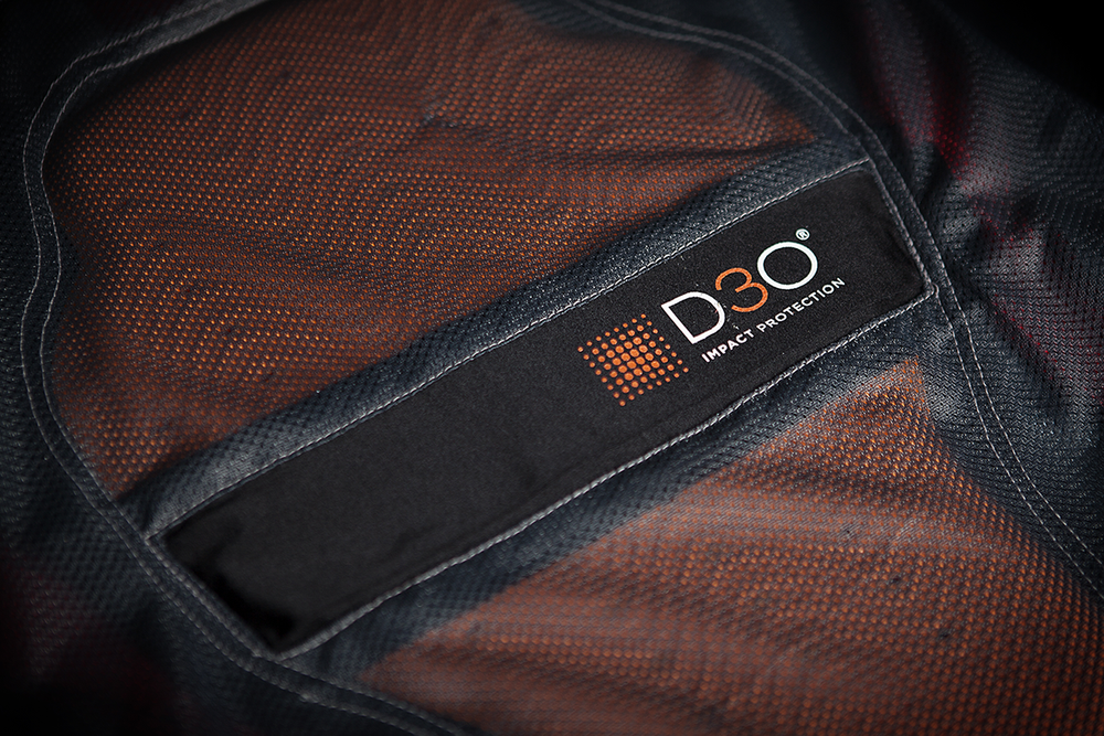 Мотокуртка - ICON SANCTUARY (кожа, серо-красная)