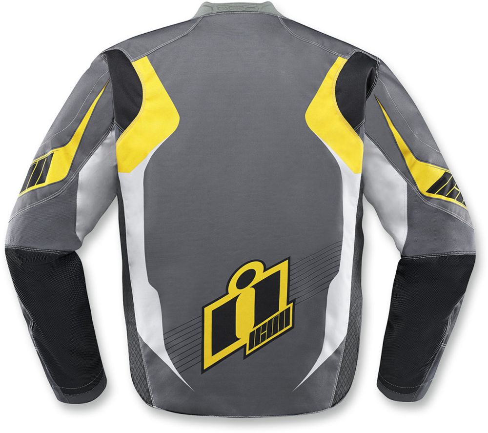 Мотокуртка - ICON OVERLORD (текстиль, серо-желтая)