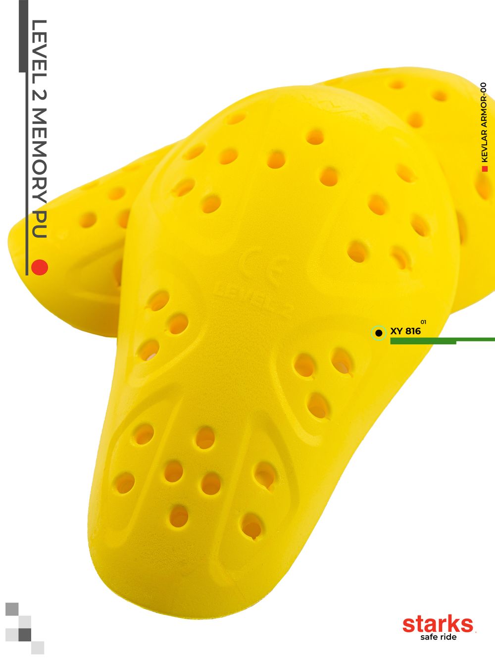 Вставки XY 816 Level 2 Memory / Защита колен и локтей / Желтый