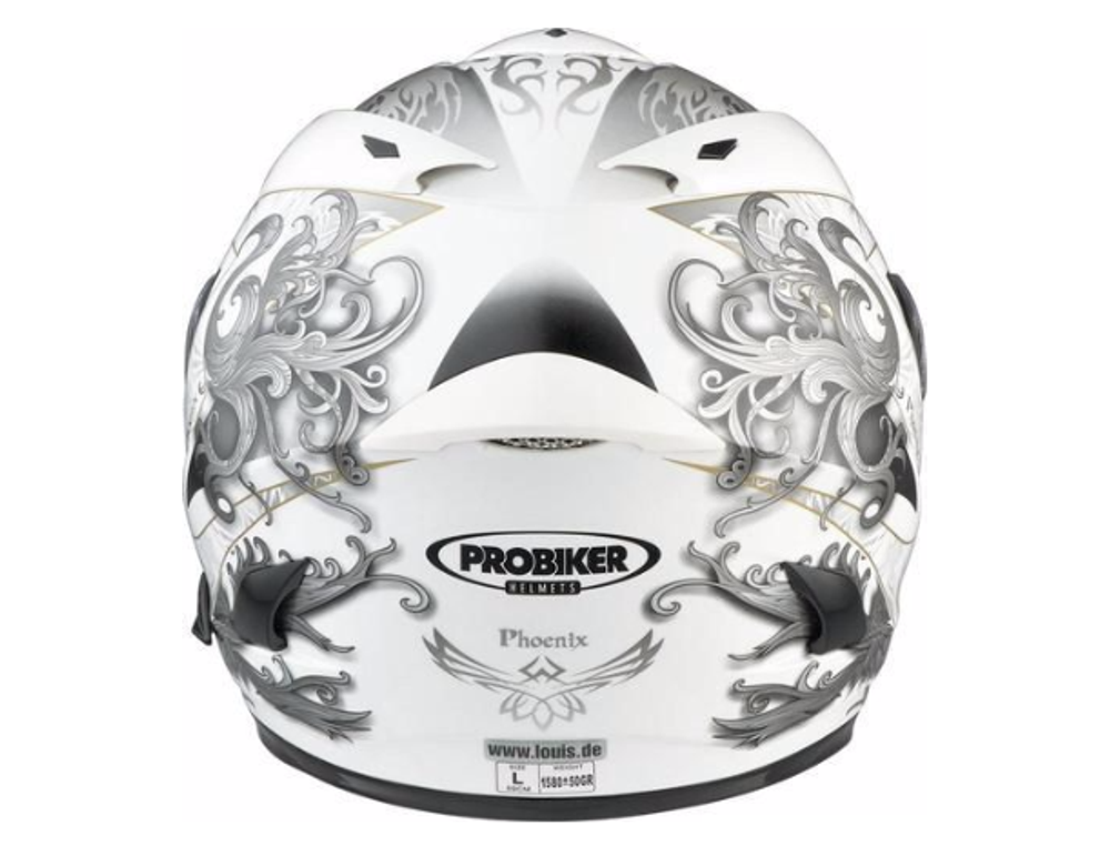 Мотошлем - PROBIKER PR2 (бело-серый)