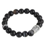 Bracelet skull Pierre Véritable / Черно-серый