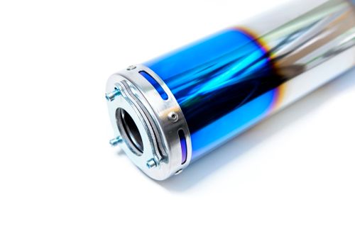 Глушитель для Honda CB 400 цвета сине-серебрянный