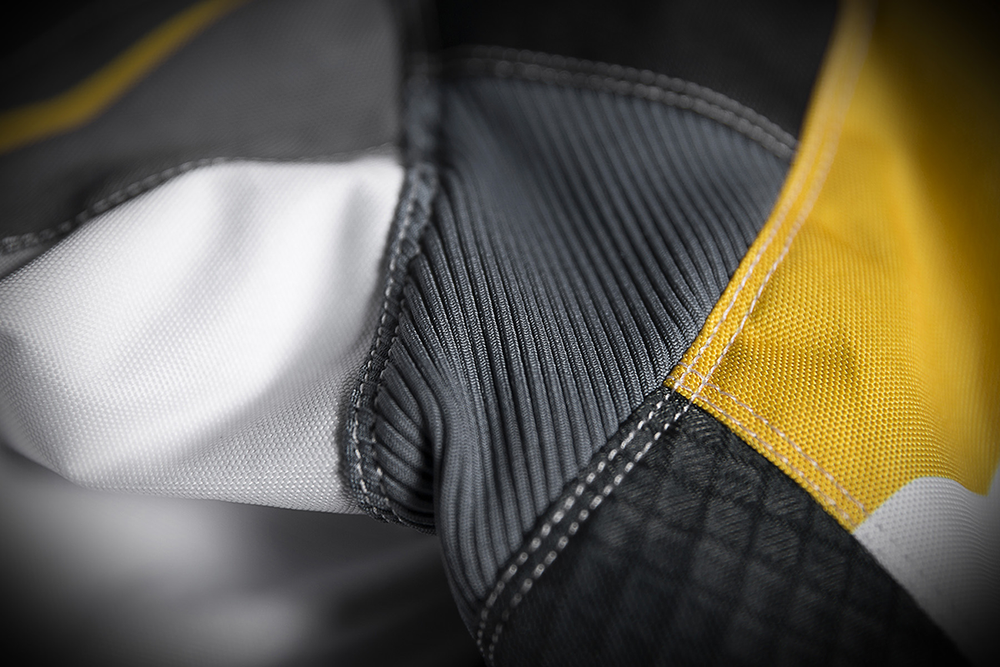 Мотокуртка - ICON OVERLORD (текстиль, серо-желтая)