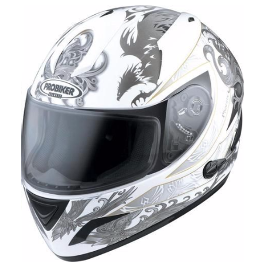 Мотошлем - PROBIKER PR2 (бело-серый)