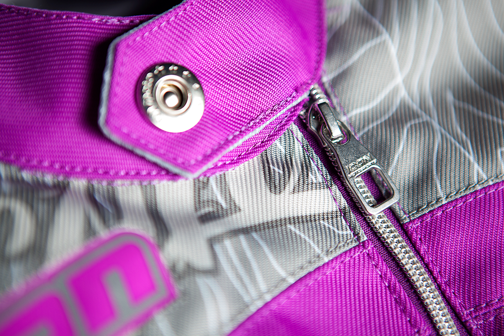 Мотокуртка - ICON HELLA 2 (женская, текстиль, фиолетовая)