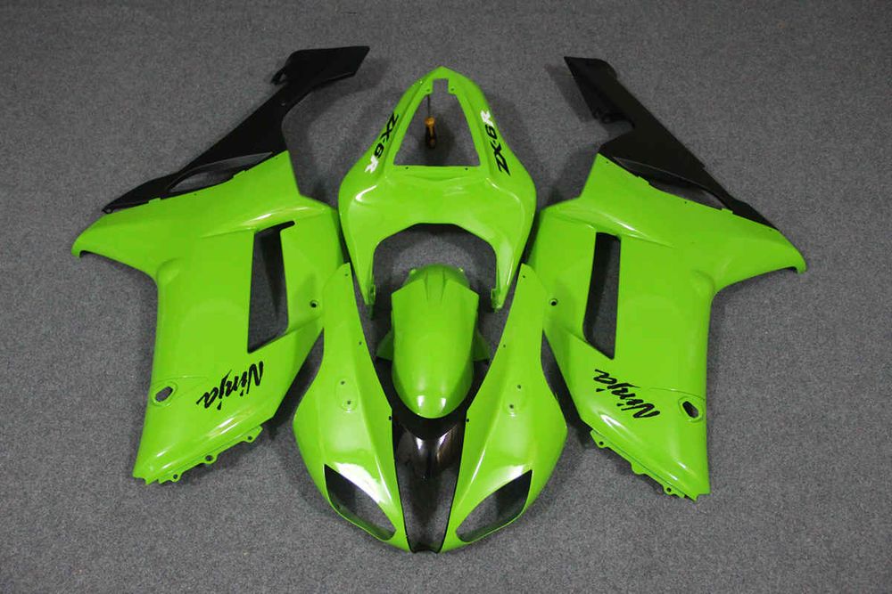 Комплект пластика для мотоцикла Kawasaki ZX-6R 07-08 Зелено-Черный