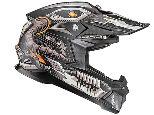 Купить Мотошлем Кроссовый HJC C50 Mecha Beast MC5SF / Серо-оранжевый