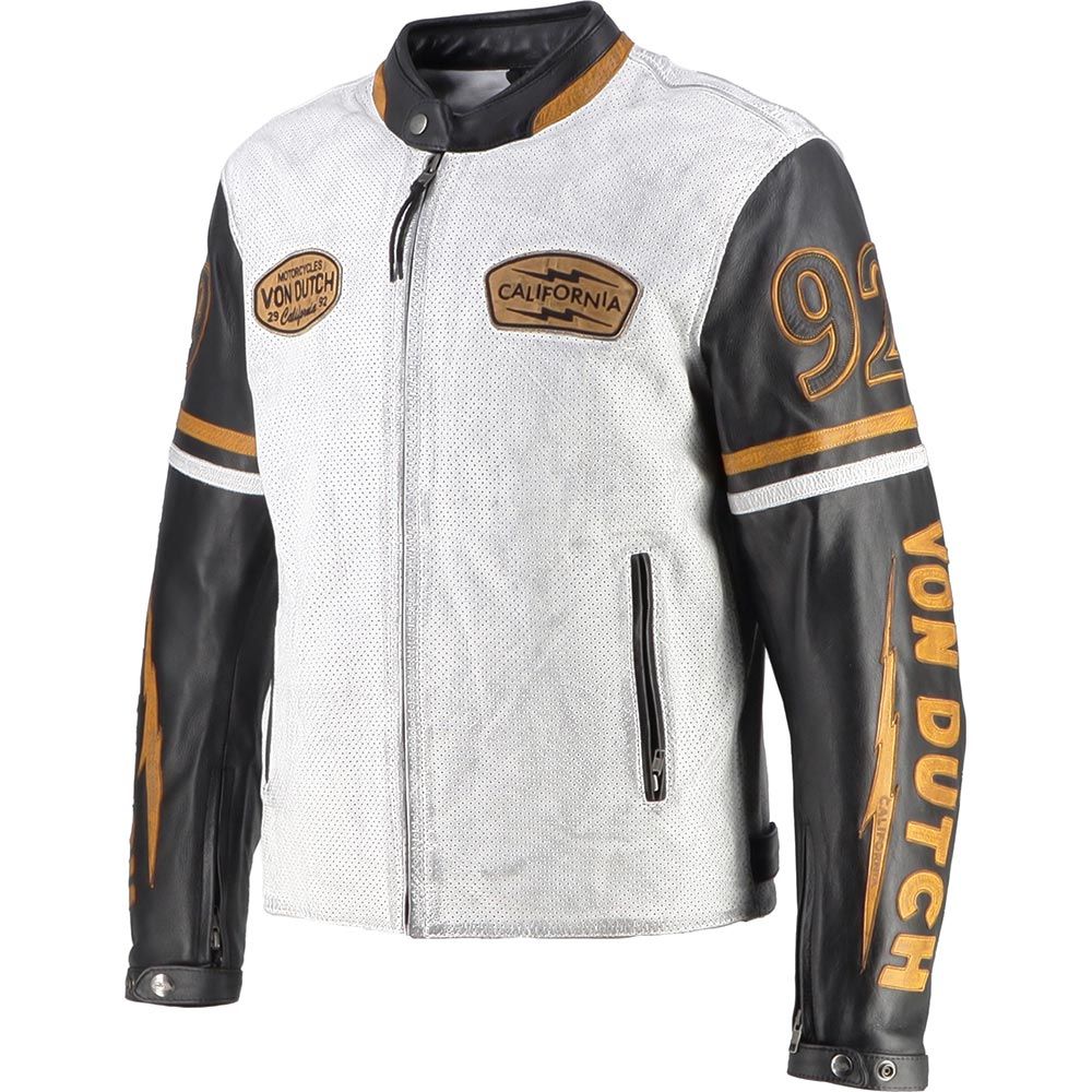 Von Dutch - California Men Air Cuir Jacket / Бело-черный