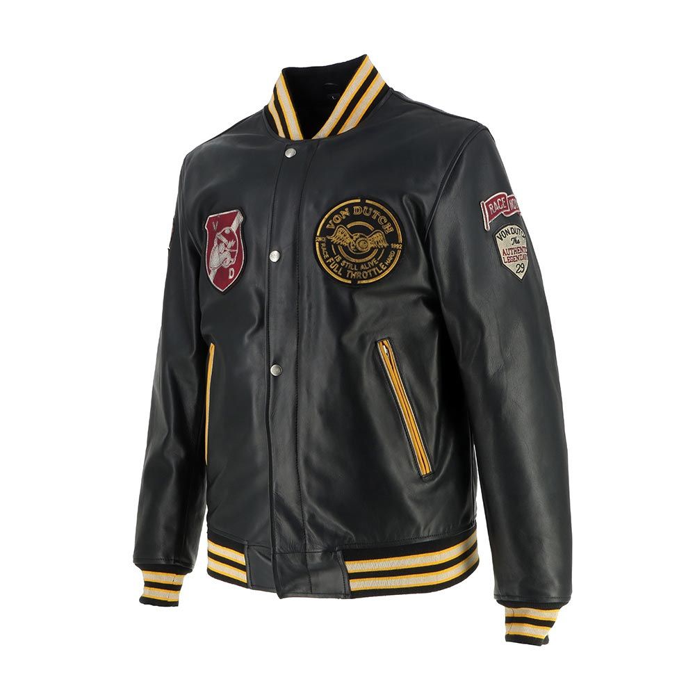 Von Dutch - Collegian Cuir Rag Jacket / Черно-желтый