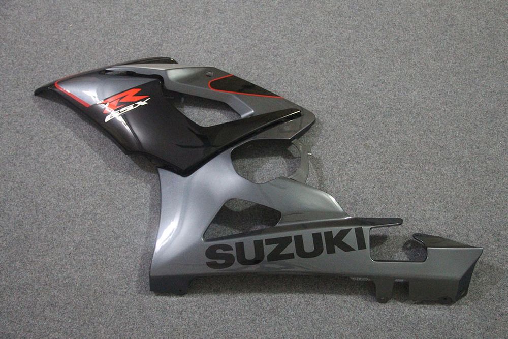 Комплект пластика для мотоцикла Suzuki GSX-R1000 05-06 Черно-Серый с красными линиями