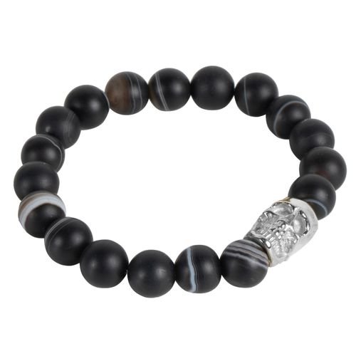 Bracelet skull Pierre Véritable / Черно-серый