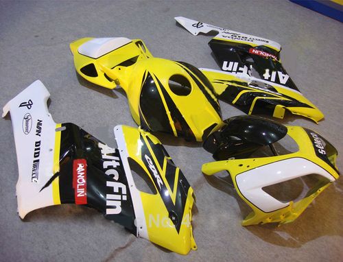 Комплект пластика для мотоцикла Honda CBR 1000RR 04-05 Желто-Черно-Белый