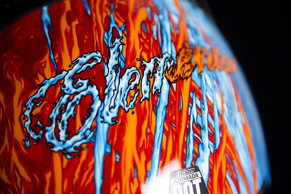 Мотошлем - ICON AIRMADA ELEMENTAL (оранжево-голубой)