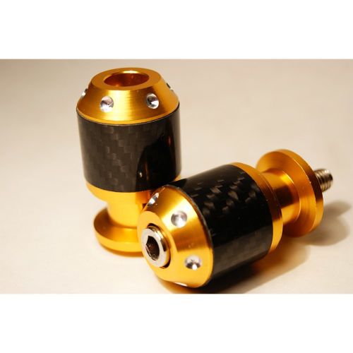 Слайдеры на маятник мотоцикла с карбоновыми вставками, 30х55 мм Золотой