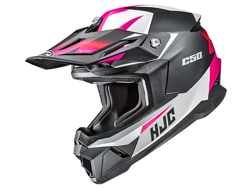 Купить Мотошлем Кроссовый HJC C50 Slide MC8SF / Черно-розовый