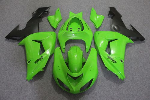 Комплект пластика для мотоцикла Kawasaki ZX-10R 06-07 Зелено-Черный
