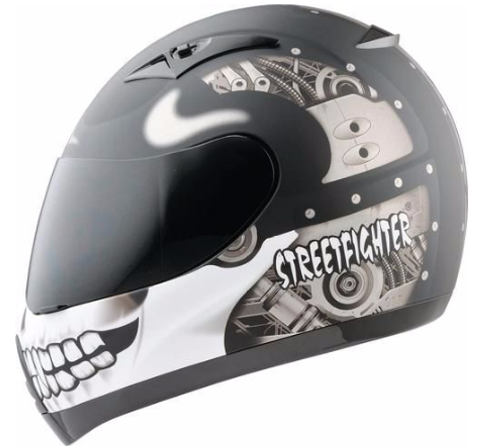 STREETFIGHTER TRANSFORMER HELMET SMILE (черно-белый)