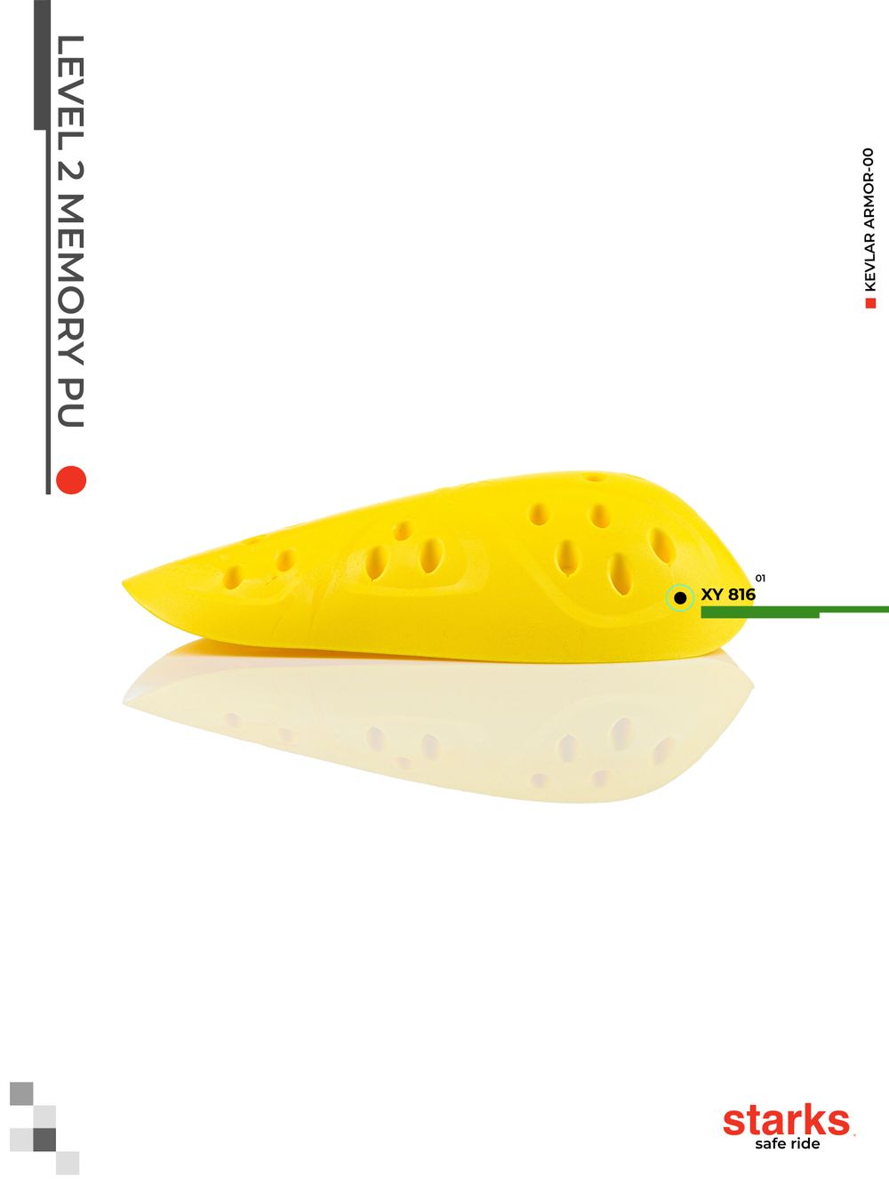 Вставки XY 816 Level 2 Memory / Защита колен и локтей / Желтый