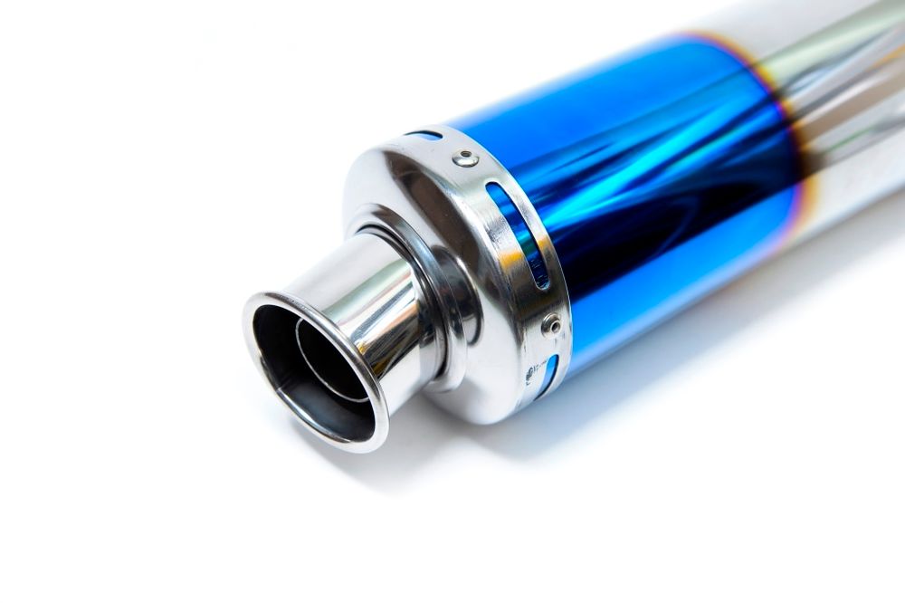 Глушитель для Honda CB 400 цвета сине-серебрянный