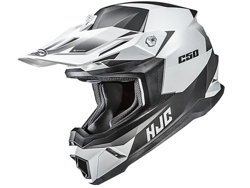 Купить Мотошлем Кроссовый HJC C50 Slide MC10SF / Черно-белый