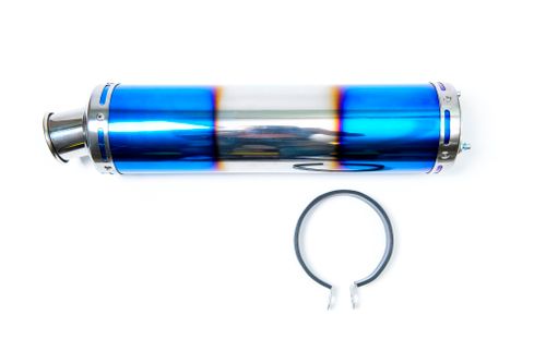 Глушитель для Honda CB 400 цвета сине-серебрянный