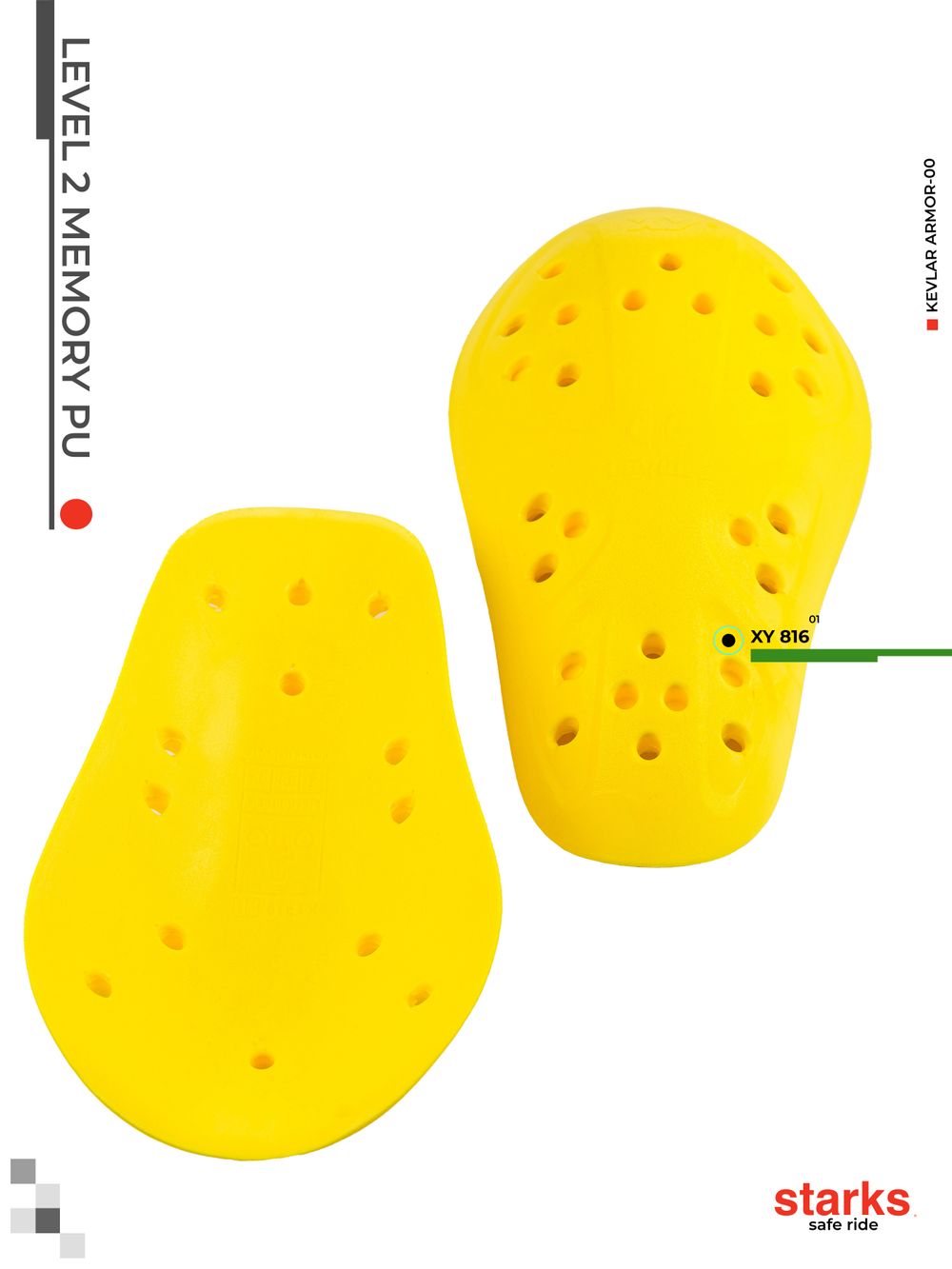 Вставки XY 816 Level 2 Memory / Защита колен и локтей / Желтый