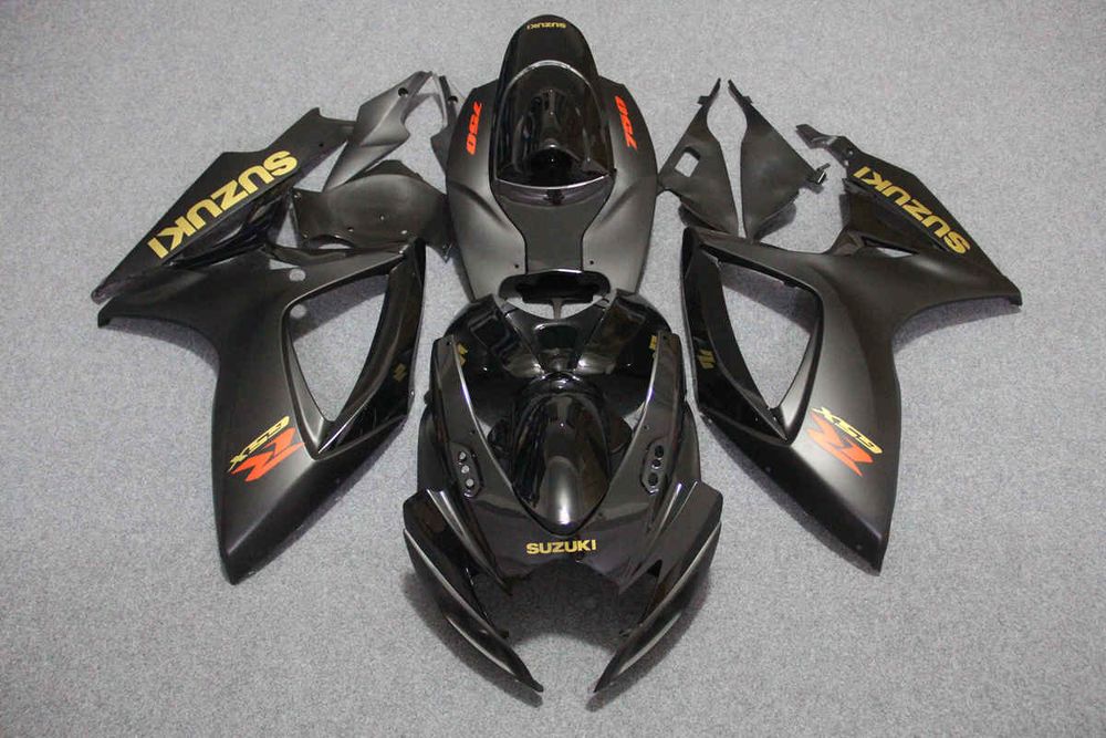 Комплект пластика для мотоцикла Suzuki GSX-R600/750 06-07 Черный с Золотыми наклейками