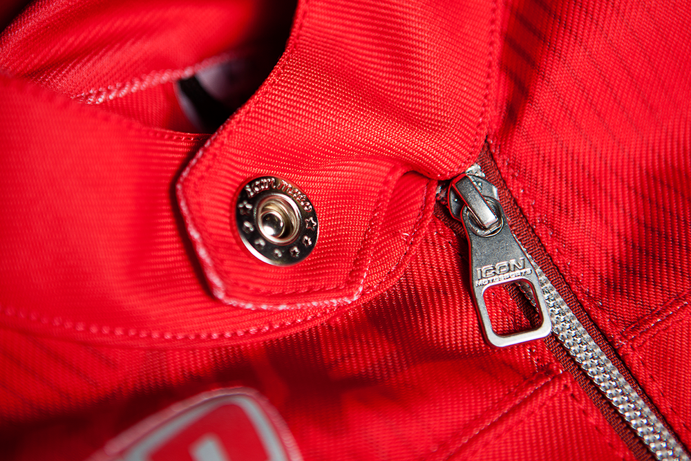 Мотокуртка - ICON HELLA 2 (женская, текстиль, красная)