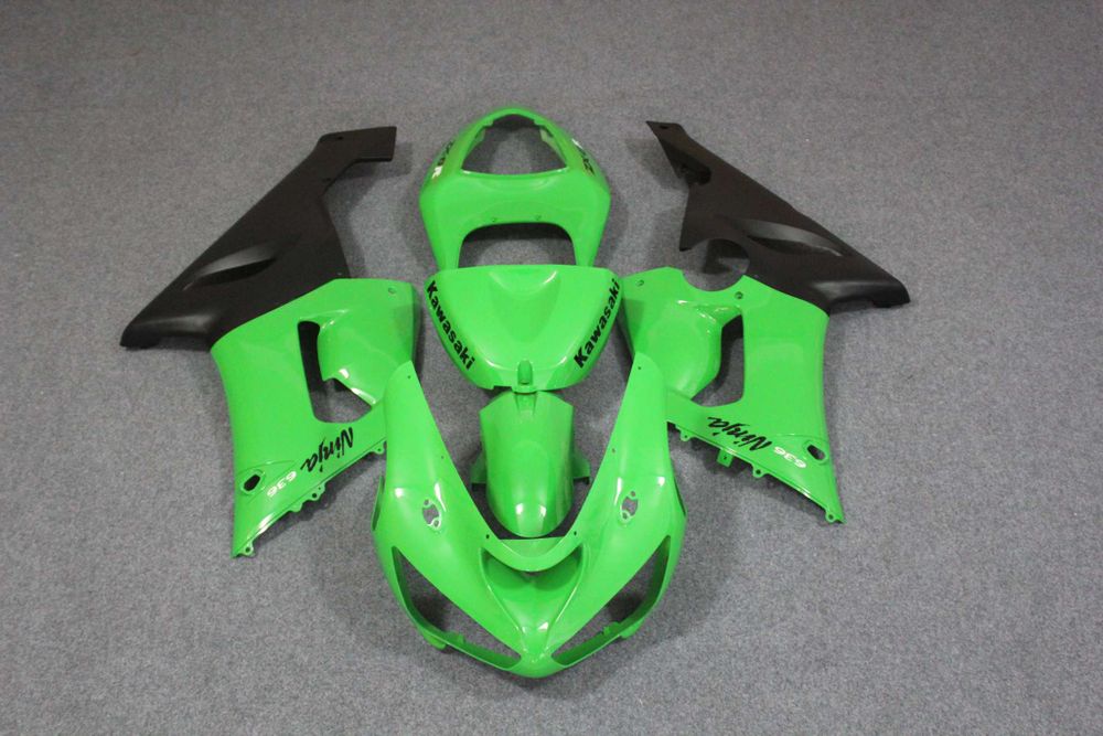 Комплект пластика для мотоцикла Kawasaki ZX-6R 05-06 Зелено-Черный