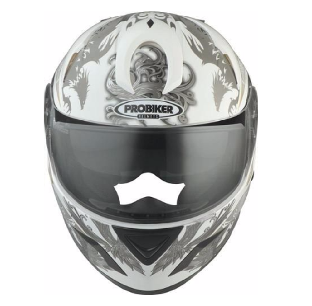 Мотошлем - PROBIKER PR2 (бело-серый)