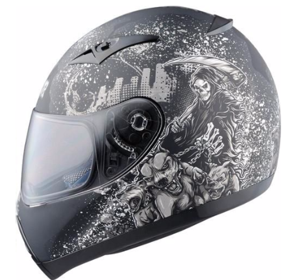 STREETFIGHTER TRANSFORMER HELMET (с косой, матовый, черно-серый)